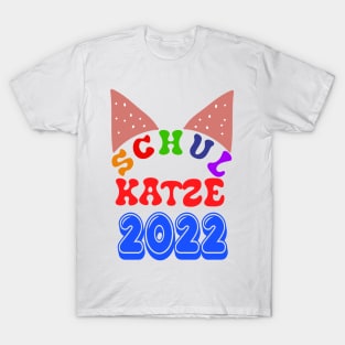 Schulbeginn Katze Schulkatze 2022 T shirt T-Shirt